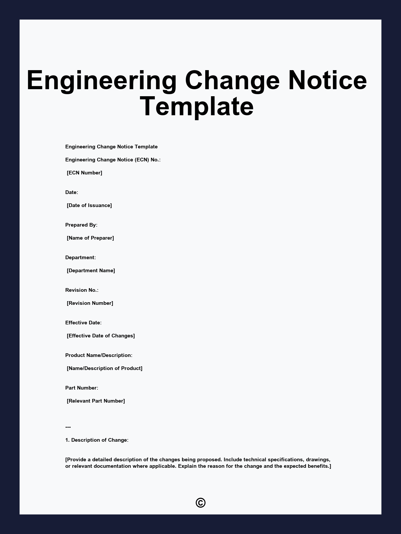 Engineering Change Notice Template