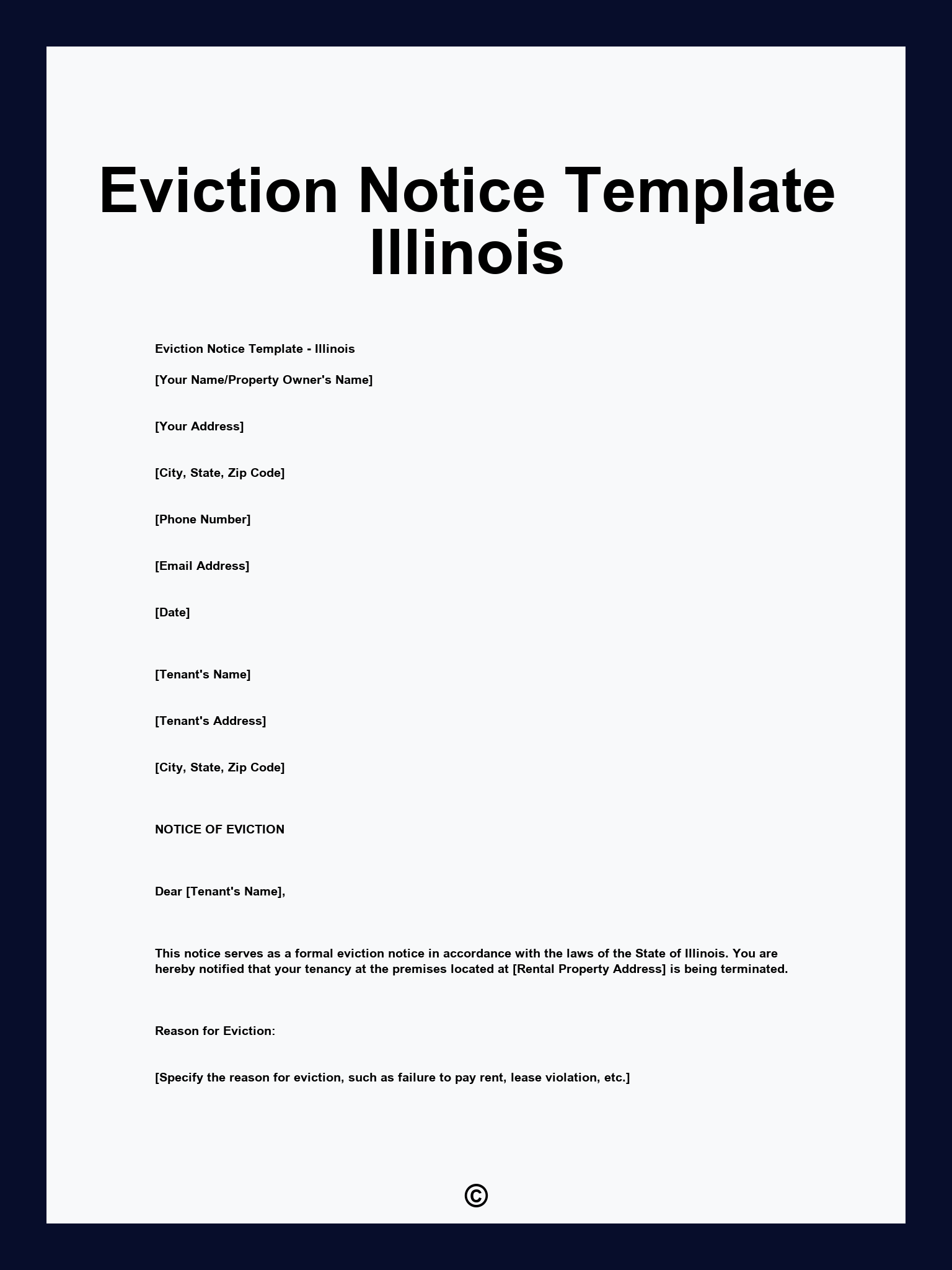 Eviction Notice Template Illinois