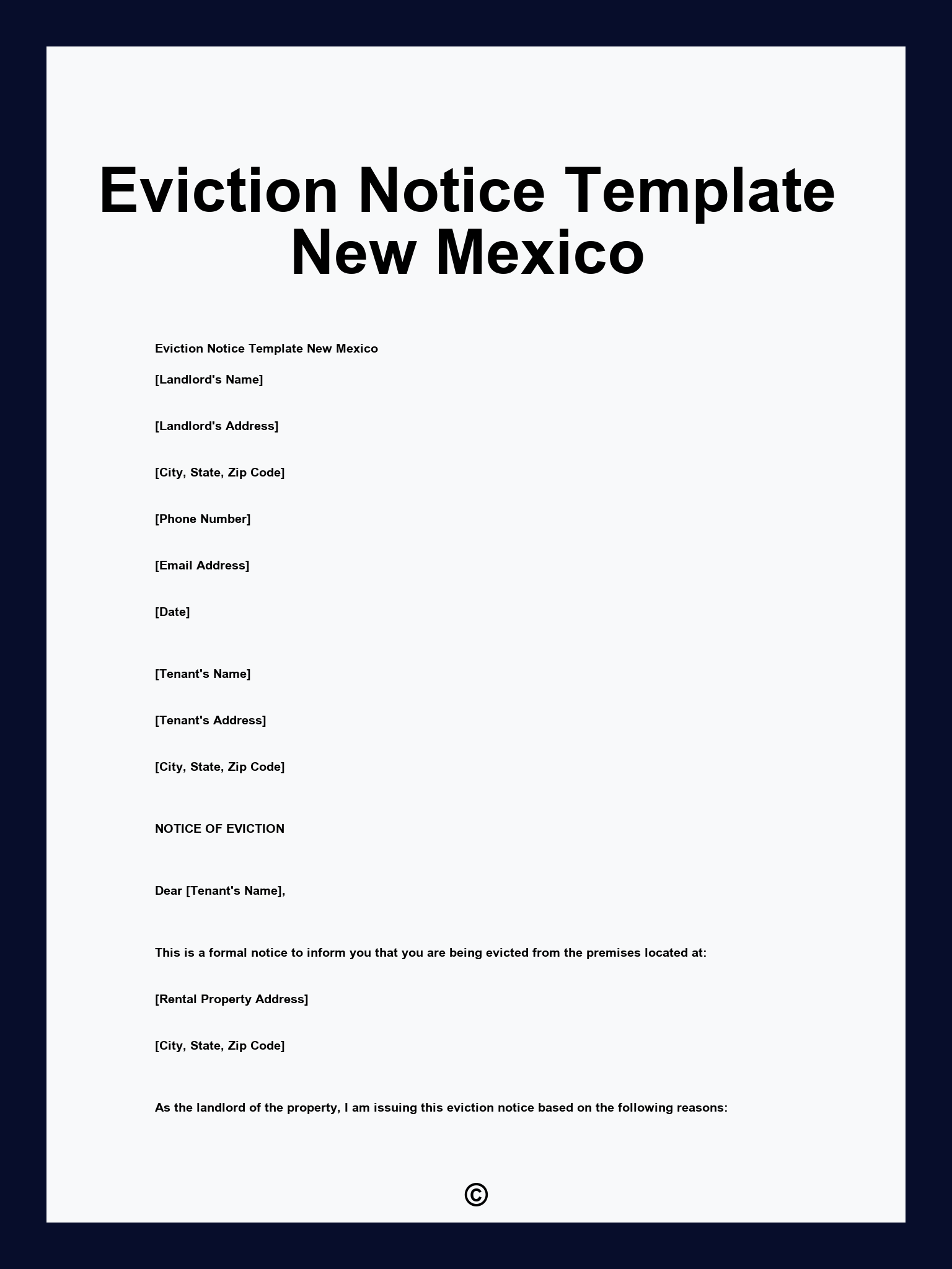 Eviction Notice Template New Mexico