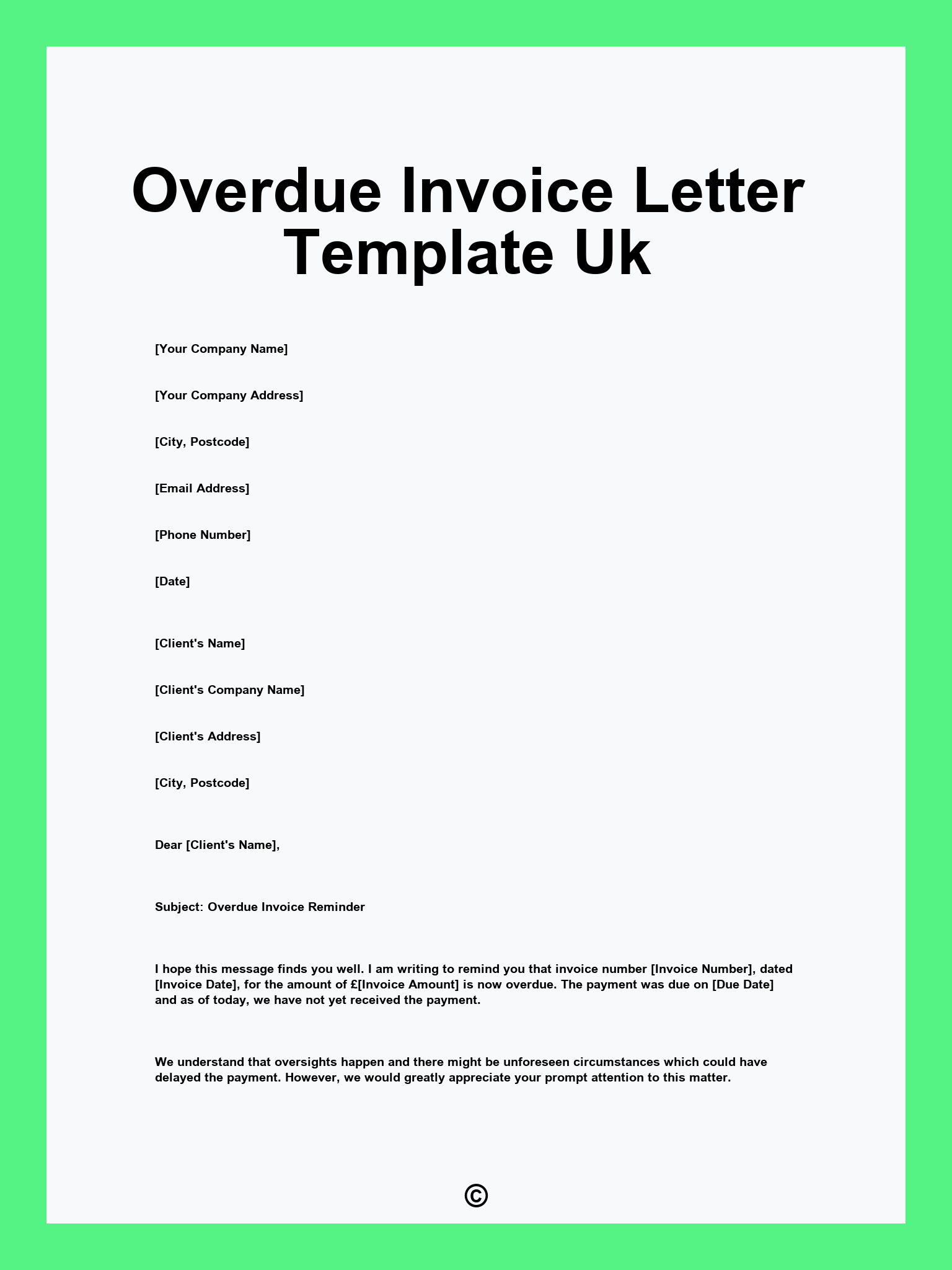 Overdue Invoice Letter Template Uk