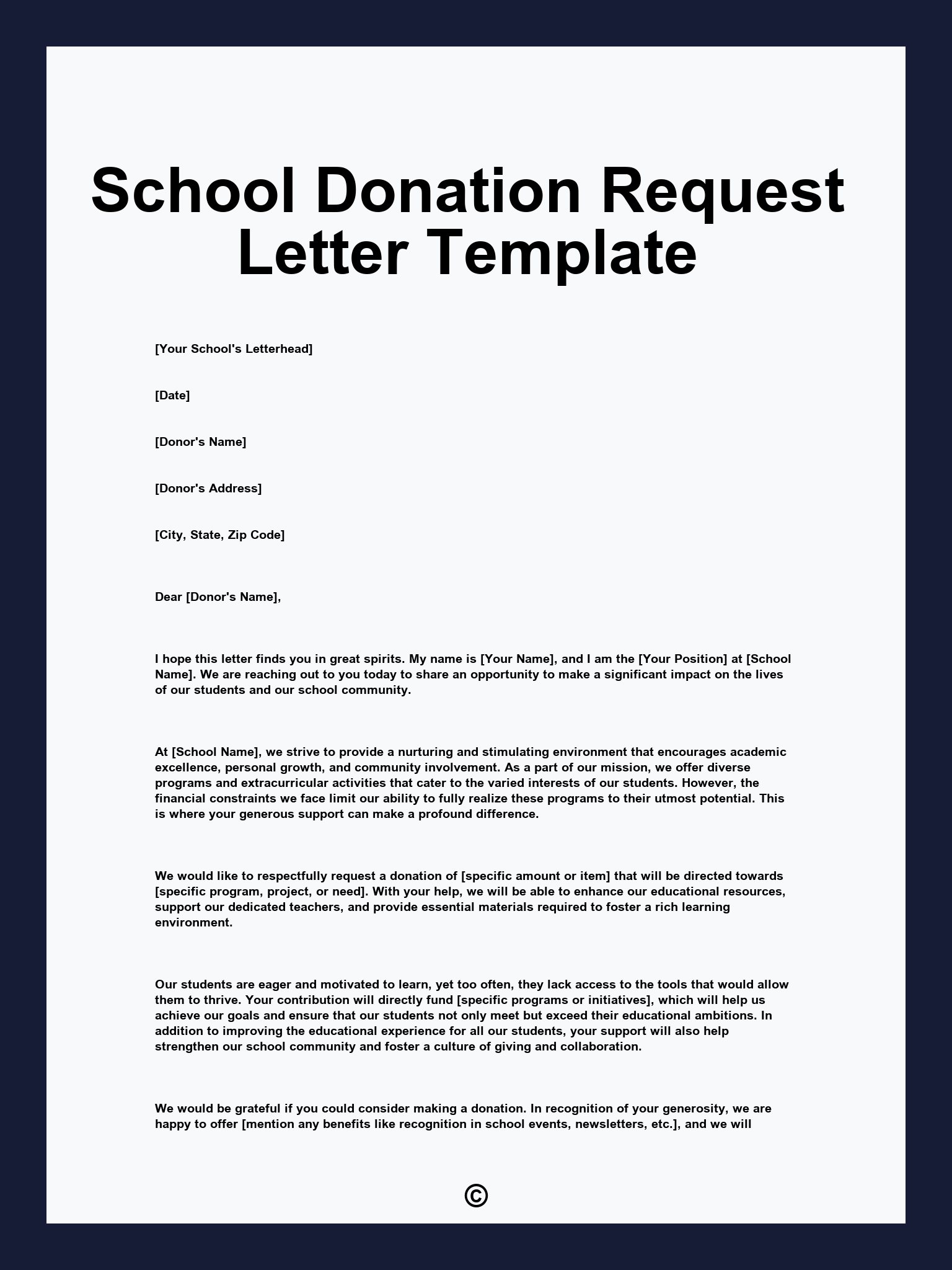 School Donation Request Letter Template